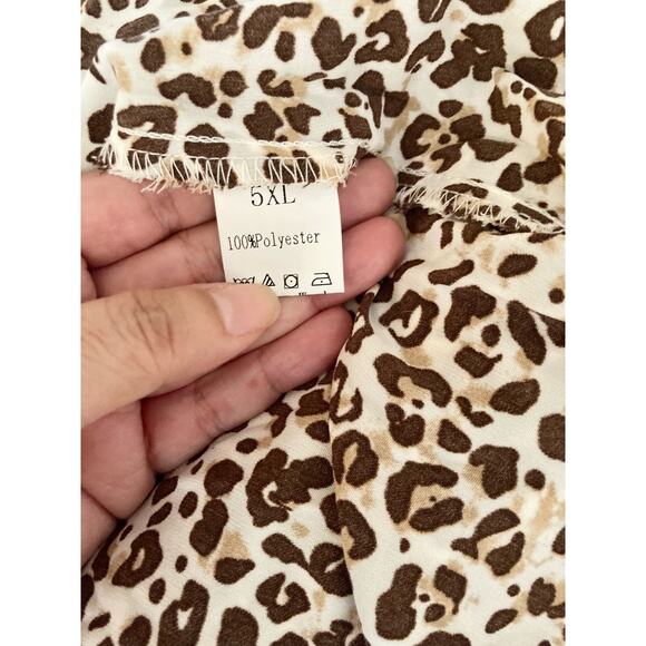 Shein Curve Women's Dress Size 5XL Brown Leopard Print Mini NWOT - Picture 6 of 6